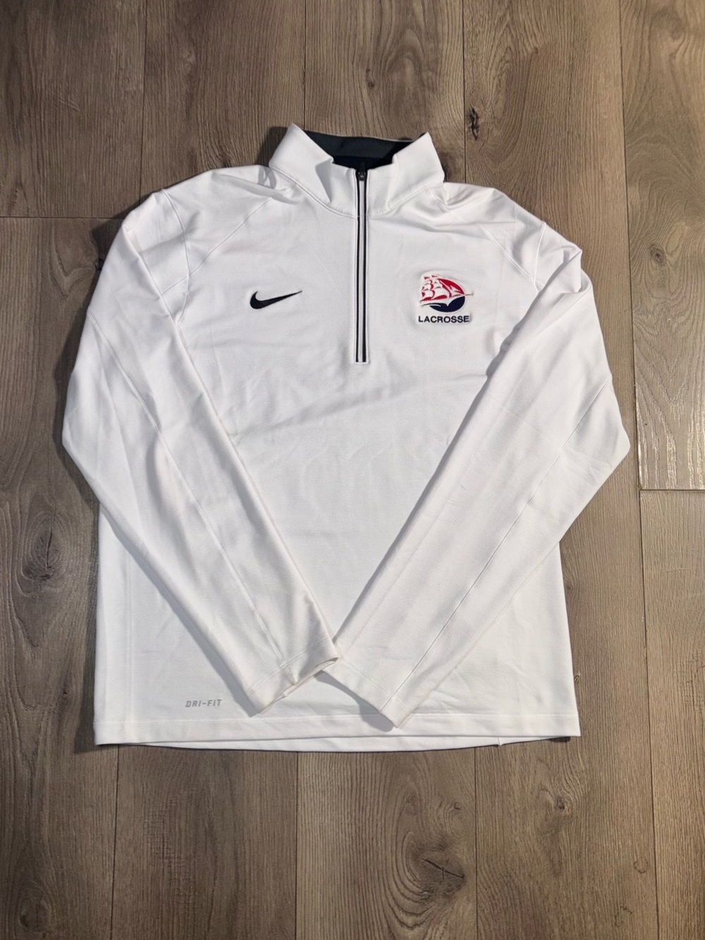Nike White Lightweight Dri-FIT Lacrosse 1/4 Zip Pullover